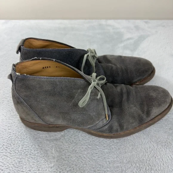 Isaia Grey Suede Leather Ankle Boots Men's Size 12 - Picture 2 of 15